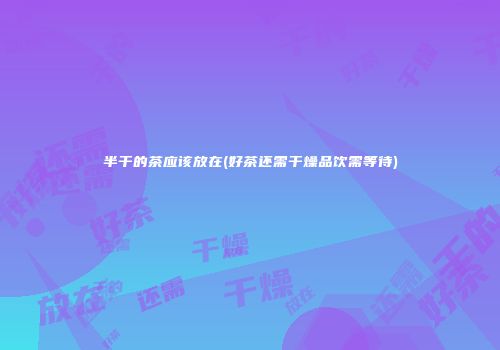 半干的茶应该放在(好茶还需干燥品饮需等待)