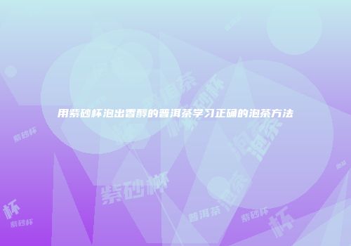 用紫砂杯泡出香醇的普洱茶学习正确的泡茶方法
