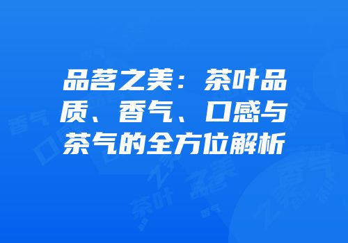 品茗之美：茶叶品质、香气、口感与茶气的全方位解析