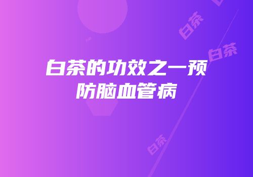白茶的功效之一预防脑血管病