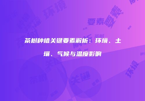 茶树种植关键要素解析：环境、土壤、气候与温度影响