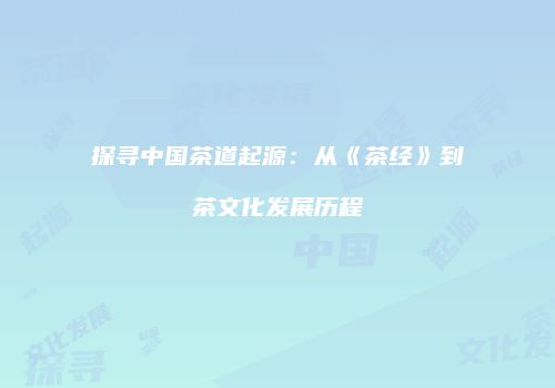 探寻中国茶道起源：从《茶经》到茶文化发展历程