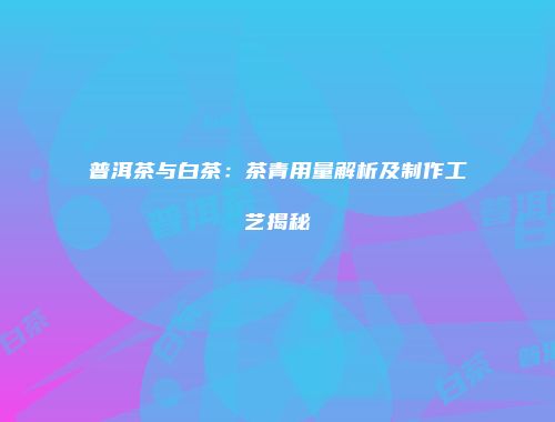 普洱茶与白茶：茶青用量解析及制作工艺揭秘