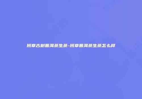 班章古树普洱茶生茶-班章普洱茶生茶怎么样