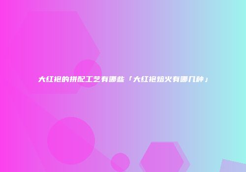 大红袍的拼配工艺有哪些「大红袍焙火有哪几种」