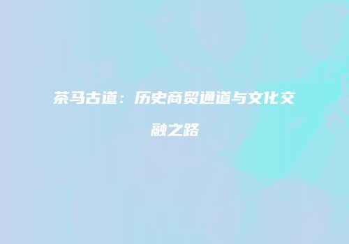 茶马古道：历史商贸通道与文化交融之路