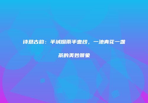 诗意古韵：半城烟雨半壶纱，一池青花一盏茶的美妙景象