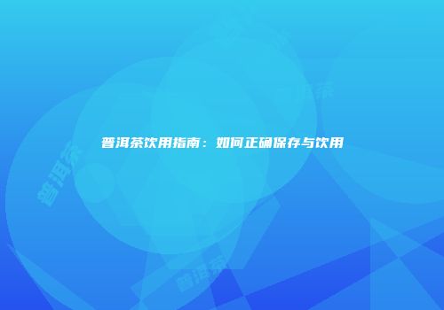 普洱茶饮用指南：如何正确保存与饮用