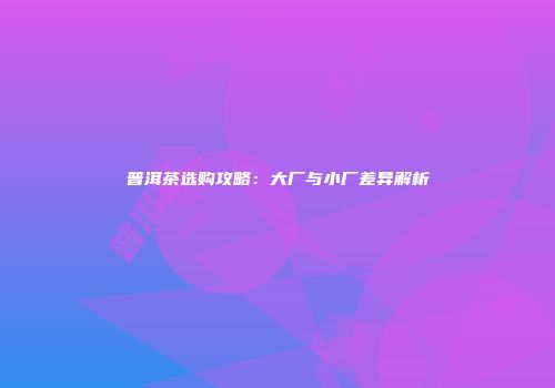 普洱茶选购攻略：大厂与小厂差异解析