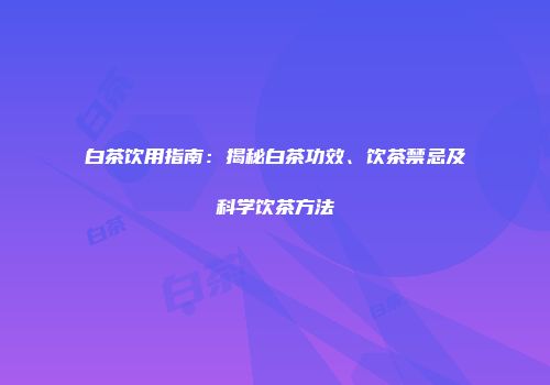 白茶饮用指南：揭秘白茶功效、饮茶禁忌及科学饮茶方法