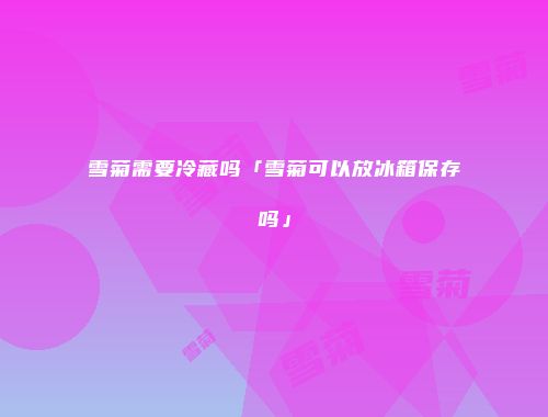 雪菊需要冷藏吗「雪菊可以放冰箱保存吗」