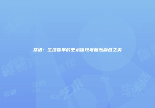 茶道：生活哲学的艺术体现与自然融合之美