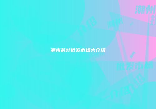 潮州茶叶批发市场大介绍