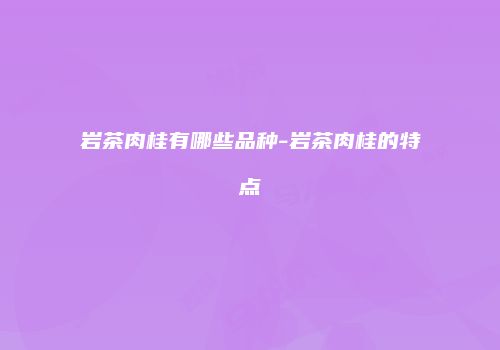 岩茶肉桂有哪些品种-岩茶肉桂的特点