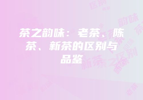 茶之韵味：老茶、陈茶、新茶的区别与品鉴