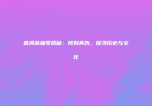 普洱茶编号揭秘：辨别真伪，探寻历史与文化