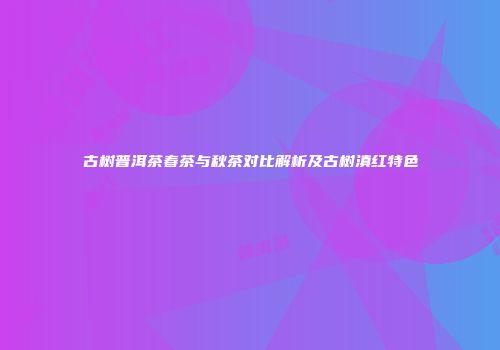 古树普洱茶春茶与秋茶对比解析及古树滇红特色