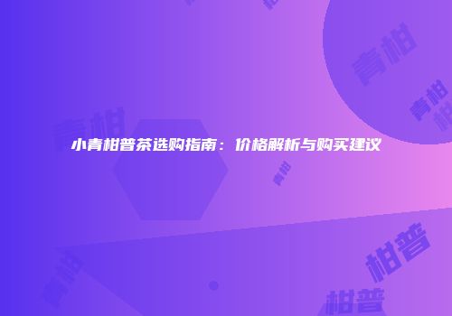 小青柑普茶选购指南：价格解析与购买建议