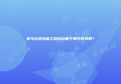 茶马古道进藏之路历经哪个朝代的风雨？