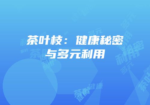 茶叶枝：健康秘密与多元利用