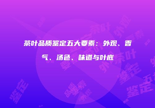 茶叶品质鉴定五大要素：外观、香气、汤色、味道与叶底