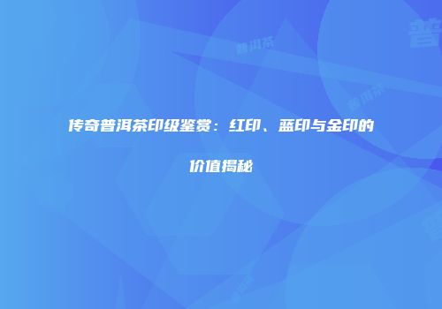 传奇普洱茶印级鉴赏：红印、蓝印与金印的价值揭秘