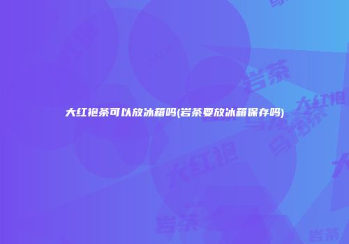 大红袍茶可以放冰箱吗(岩茶要放冰箱保存吗)