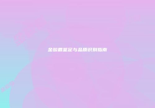 金骏眉鉴定与品质识别指南