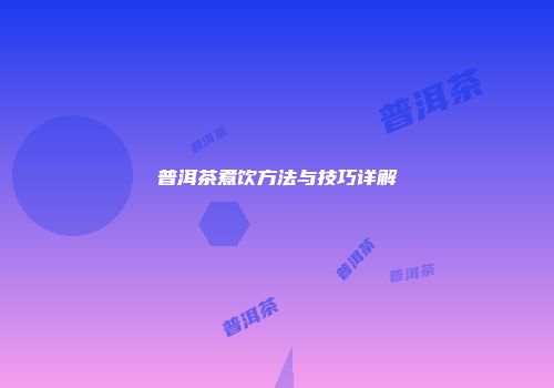 普洱茶煮饮方法与技巧详解