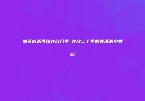 生普散茶可以存放几年_存放二十年的普洱茶小黄印