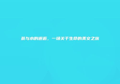 茶与水的邂逅，一场关于生命的美文之旅
