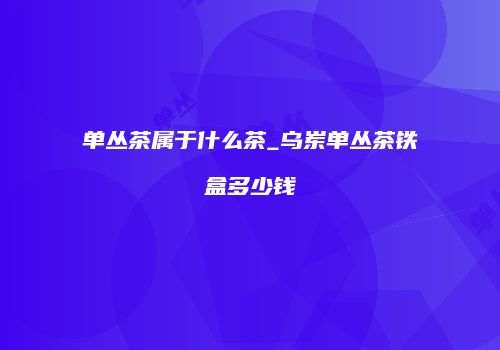 单丛茶属于什么茶_乌岽单丛茶铁盒多少钱