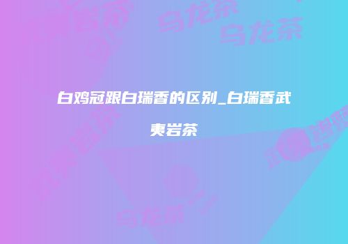 白鸡冠跟白瑞香的区别_白瑞香武夷岩茶