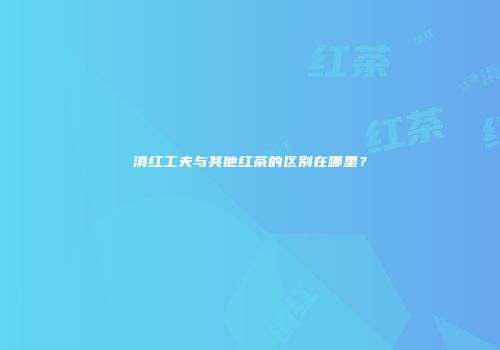 滇红工夫与其他红茶的区别在哪里？