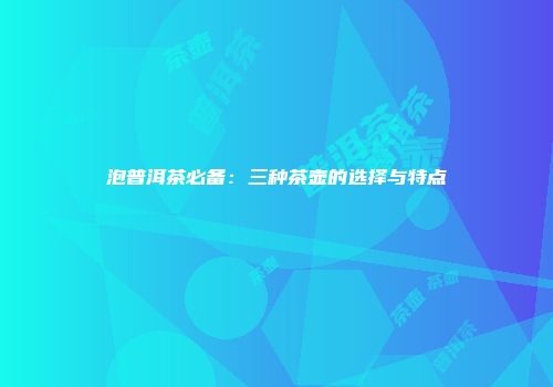 泡普洱茶必备：三种茶壶的选择与特点