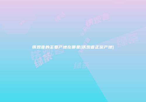 铁观音的主要产地在哪里(铁观音正宗产地)