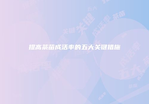 提高茶苗成活率的五大关键措施