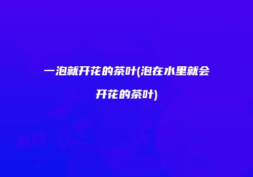 一泡就开花的茶叶(泡在水里就会开花的茶叶)