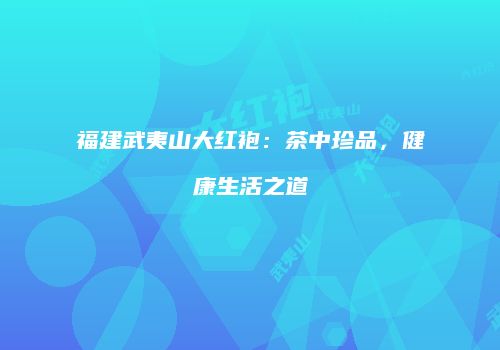 福建武夷山大红袍：茶中珍品，健康生活之道