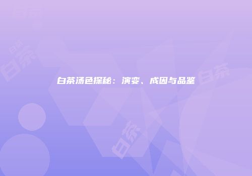 白茶汤色探秘：演变、成因与品鉴