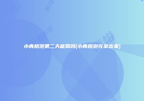 小青柑泡第二天能喝吗(小青柑泡完拿出来)