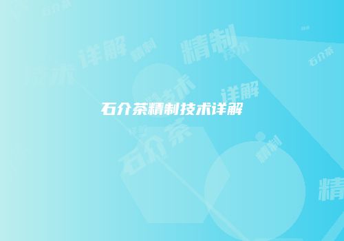 石介茶精制技术详解