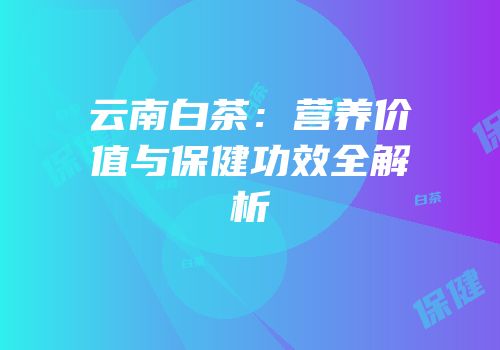 云南白茶：营养价值与保健功效全解析