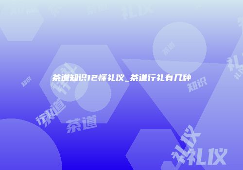 茶道知识12懂礼仪_茶道行礼有几种