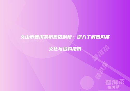 文山市普洱茶销售店剖析：深入了解普洱茶文化与选购指南