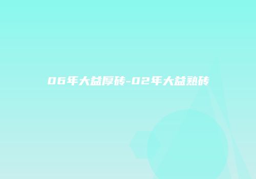 06年大益厚砖-02年大益熟砖