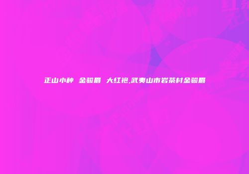正山小种 金骏眉 大红袍,武夷山市岩茶村金骏眉