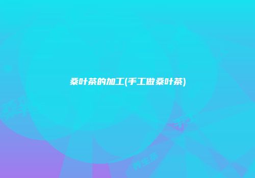 桑叶茶的加工(手工做桑叶茶)