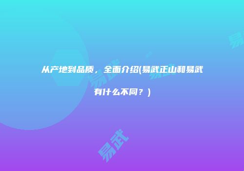 从产地到品质，全面介绍(易武正山和易武有什么不同？)