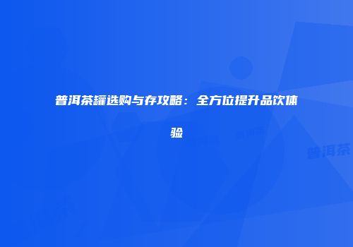 普洱茶罐选购与存攻略：全方位提升品饮体验